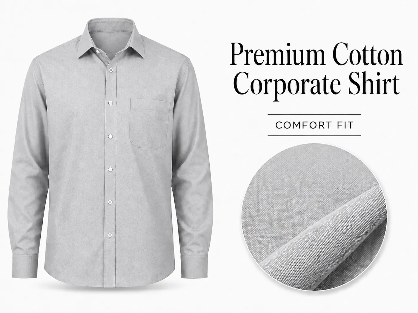 Premium cotton corporate shirt for office uniforms and business branding