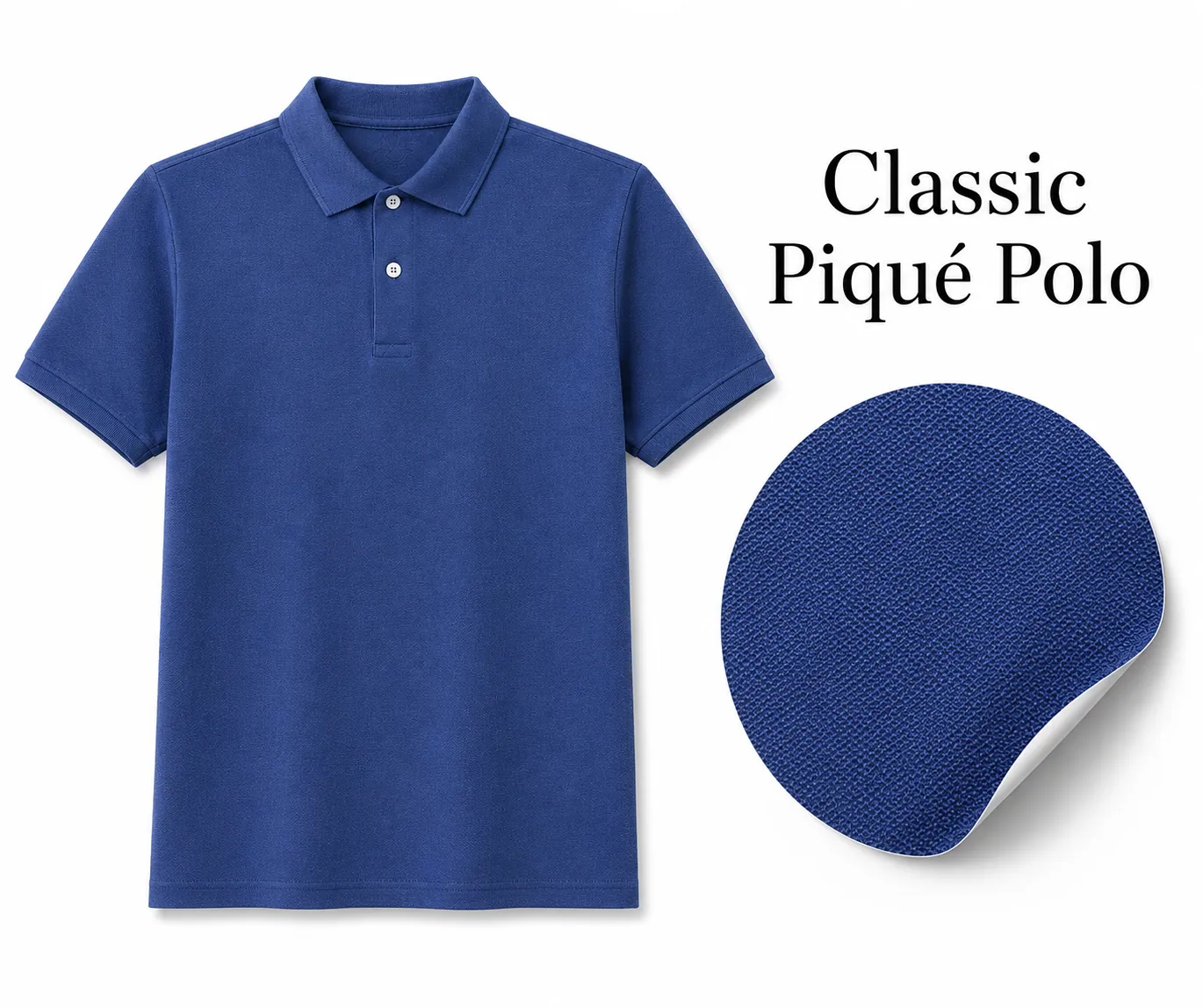 Classic piqué polo T-shirt for corporate branding and staff uniforms