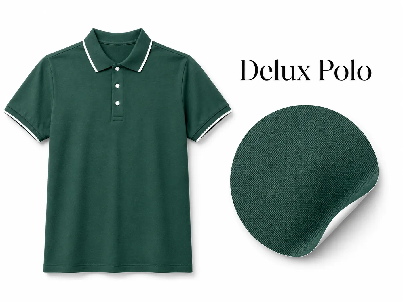 Delux polo T-shirt with white tipping for premium corporate uniforms