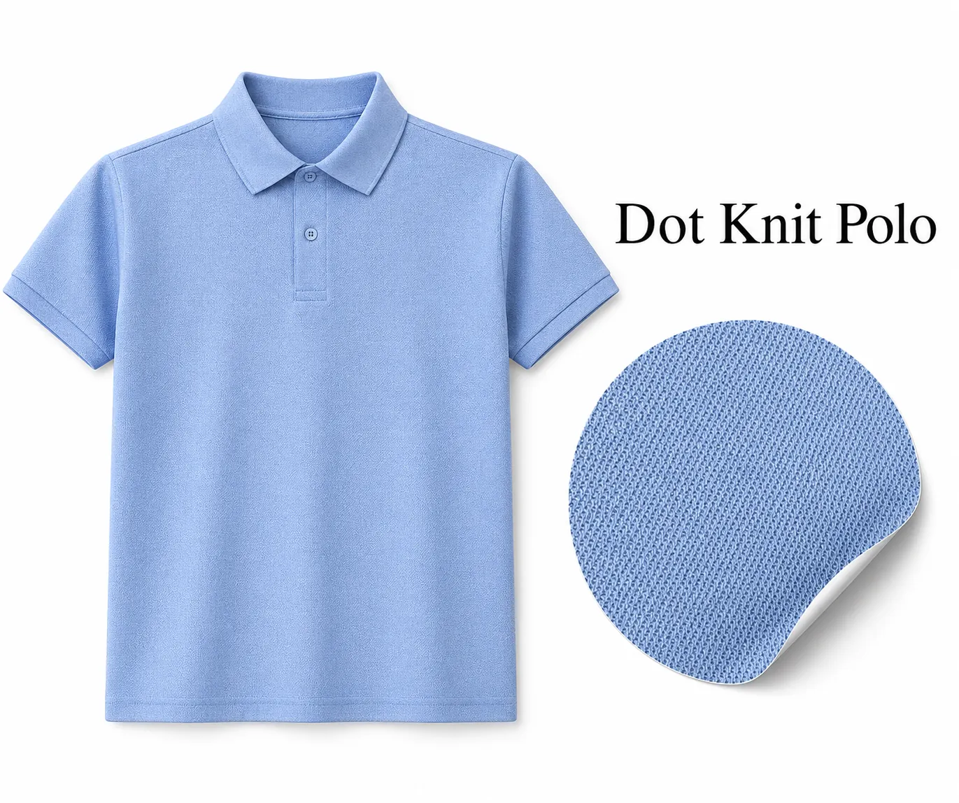 Dot knit polo T-shirt for staff uniforms and branded apparel