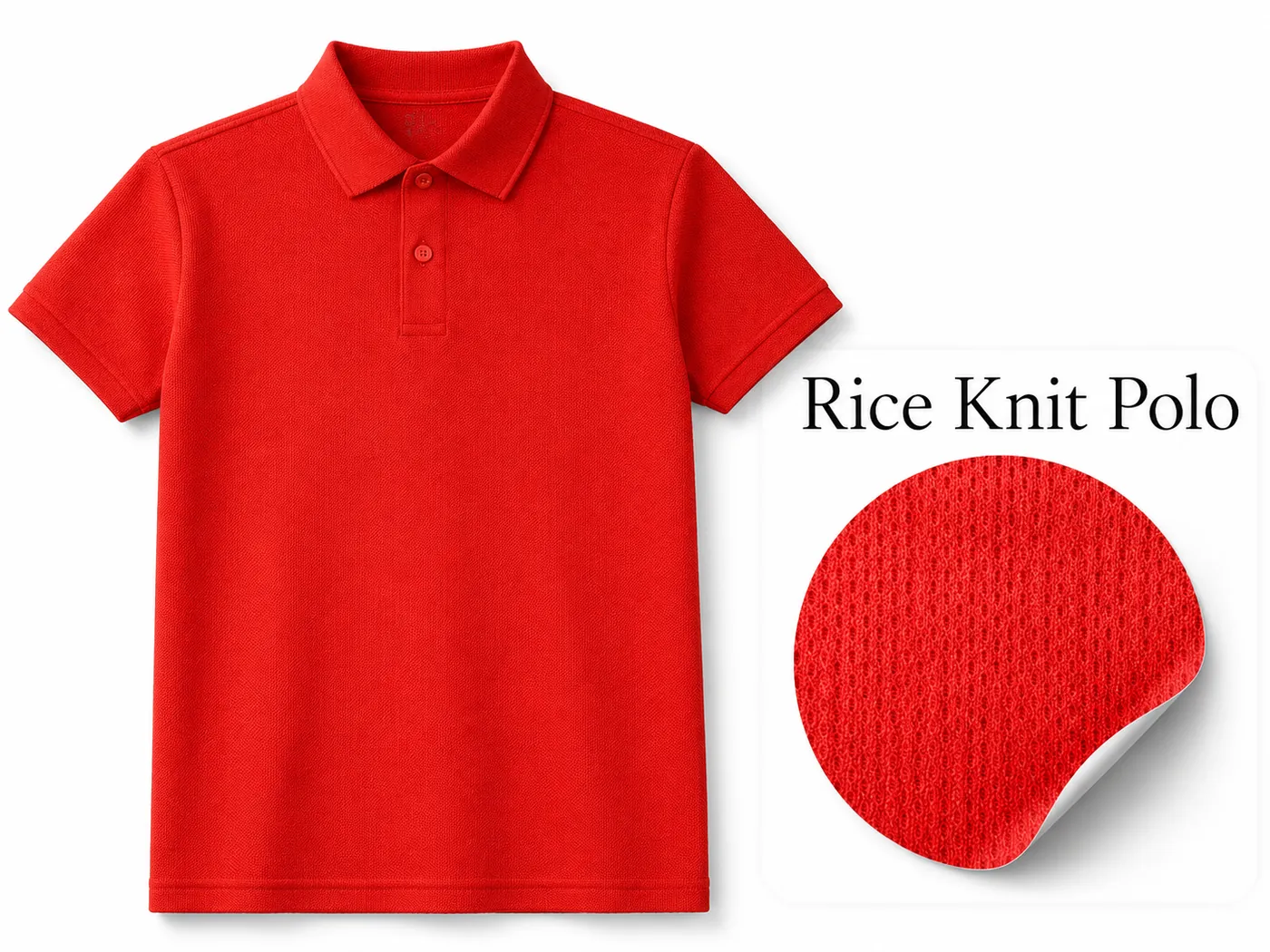 Rice knit polo T-shirt for corporate uniforms and promotional branding