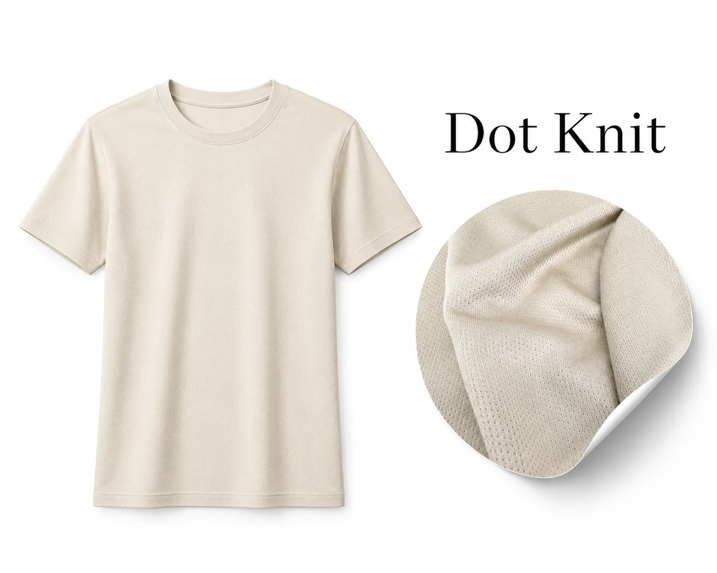 Dot knit round neck T-shirt for staff uniforms and promotional apparel