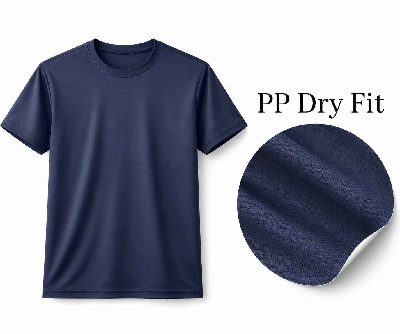 PP dry fit round neck T-shirt for activewear and promotional uniforms